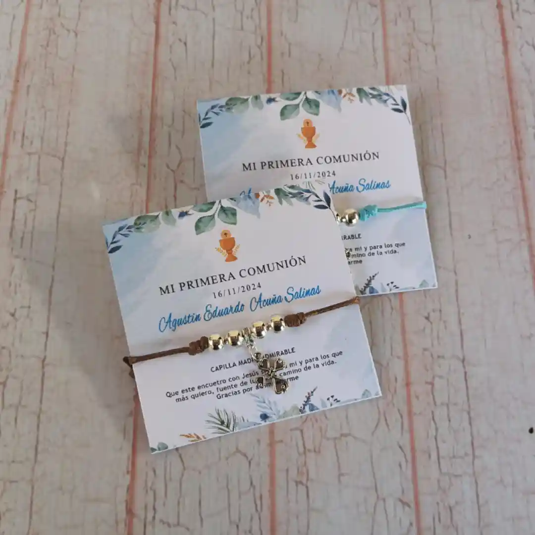 Pulseras Recuerdos Bautizo Comunión Confirmación - Imagen 4