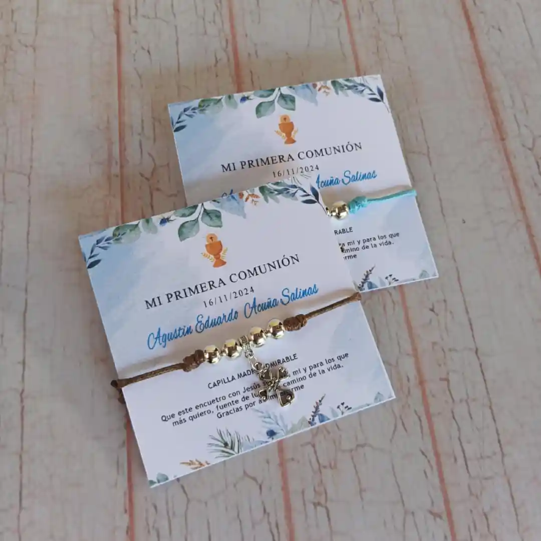 Pulseras Recuerdos Bautizo Comunión Confirmación - Imagen 2